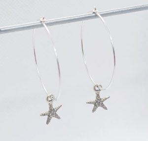 Large Sterling Hoops with Sweet Starfish Earrings – Wendi Lindsay Jewellery