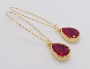 Siam Red Swarovski Crystal Teardrop Long Earrings – Wendi Lindsay Jewellery