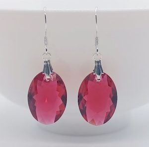 Stunning Scarlet Red Oval Swarovski Crystal Earrings – Wendi Lindsay Jewellery