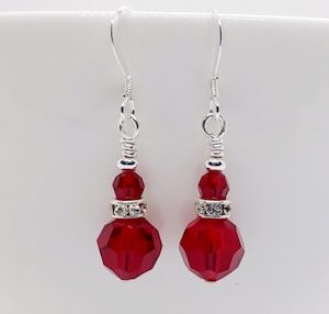 Siam Red Round Swarovski Crystal Earrings – Wendi Lindsay Jewellery