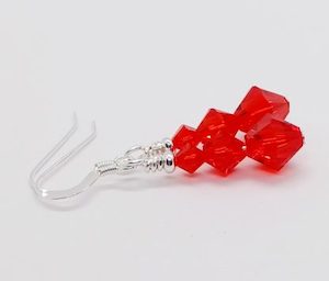 Light Siam Red 3 Bicone Swarovski Crystal Earrings – Wendi Lindsay Jewellery