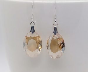 Gorgeous Golden Shadow Oval Swarovski Crystal Earrings – Wendi Lindsay Jewellery