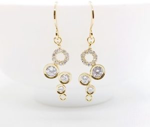 Shiny Gold Bubble Cubic Zirconia Earrings – Wendi Lindsay Jewellery