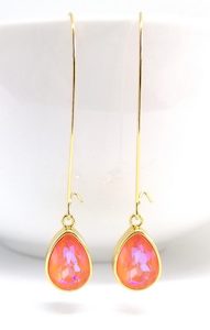 Ultra Orange Golden Swarovski Crystal Teardrop Earrings – Wendi Lindsay Jewellery