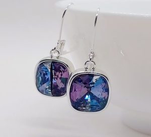 Tanzanite Luminesse 12mm Bling Cushion Lever Back Earrings – Wendi Lindsay Jewellery