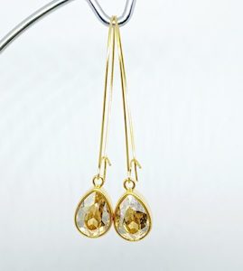 Golden Shadow Swarovski Crystal Teardrop Long Earrings – Wendi Lindsay Jewellery