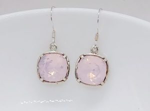 Rose Opal 10mm Swarovski Cushion Earrings – Wendi Lindsay Jewellery