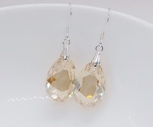 Beautiful Golden Shadow Swarovski Pear Cut Earrings – Wendi Lindsay Jewellery