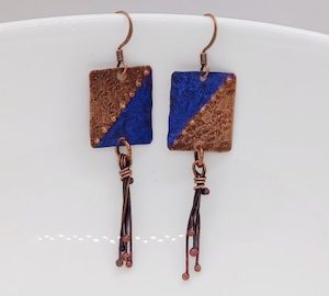 Purple and Copper Handmade Earrings – Wendi Lindsay Jewellery