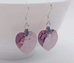 Gorgeous Light Amethyst Swarovski Sweet Heart Earrings – Wendi Lindsay Jewellery