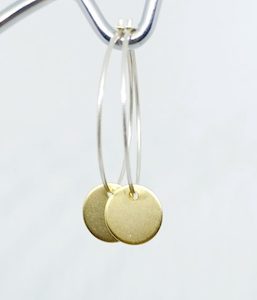 Jewellery: Sterling Hoops with Matte Gold Disc Earrings – Wendi Lindsay Jewellery