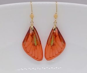 Pretty Peachy Butterfly Wings, Stunning Handmade Earrings – Wendi Lindsay Jewellery