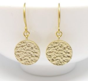 Gorgeous Gold Hammered Disc Earrings – Wendi Lindsay Jewellery