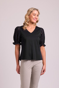 CONTRAST SLEEVE TOP