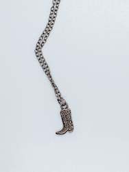 Cowboy Boot Necklace Bronze