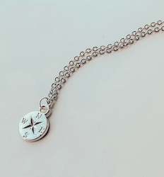 Silver Compass Necklace