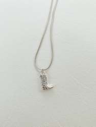 Cowboy Boot Necklace Silver