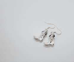 Sterling Silver Cowboy Boot Earrings