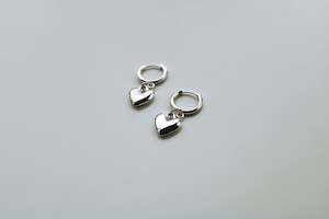 Earrings: Heart Hoops - Sterling Silver