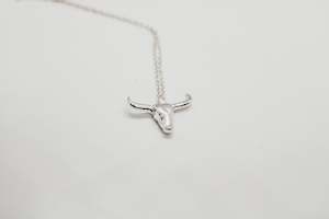 Necklace: Long Horn Necklace - Sterling Silver