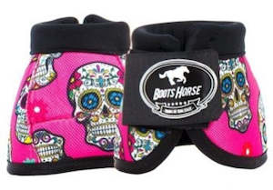 Bell Boots (no turn) - Pink Skulls