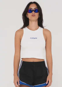 Rusty - Contrast Racer Tank (White)