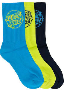 Santa: Santa Cruz - Vivid Dot Mono Crew Sock 3pk