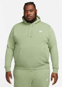 Mens Hooded Sweat: Nike - Sportswear Club Hoodie (Oil Green/White)