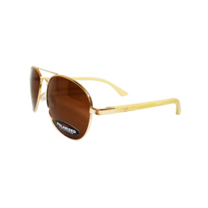 Sunglasses Wooden Arms Aviator Style Maverick