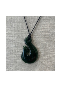 Pounamu: New Zealand Kawakawa Pounamu Hei Matau (Hook) Necklace.