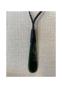 New Zealand Kawakawa Pounamu Drop (Roimata) Necklace