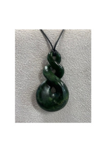 Pounamu: New Zealand Pounamu Pikorua (Triple Twist) Necklace