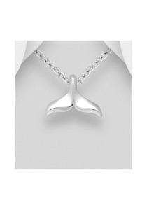 Whale Tail Pendant Small Sterling Silver