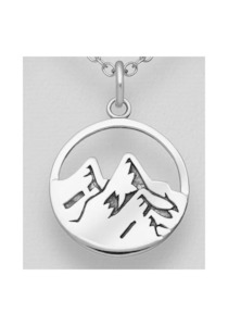 New Arrivals: Mountains Pendant Oxidised Sterling Silver