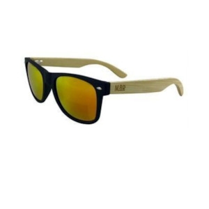 Moana Rd: Sunglasses Wooden Arm 50/50 Black Reflective Lens