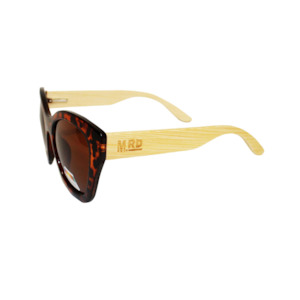 Sunglasses Wooden Arms Hepburn Style Tortoise Shell Frames