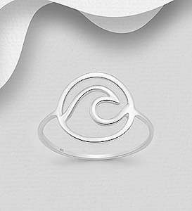 Sterling Silver Wave in Circle Ring