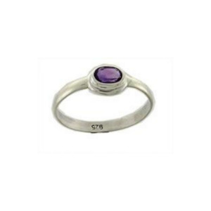 Ring amethyst stg silver oval 5x3mm facet