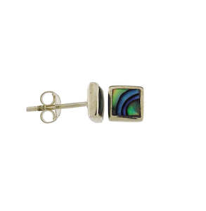 Paua stud earring square