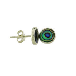 Paua stud earring round