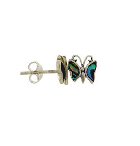 Paua stud earring butterfly