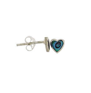 Paua stud earring  heart