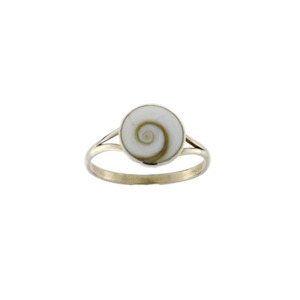 Shell: Cats eye shell ring round 10mm