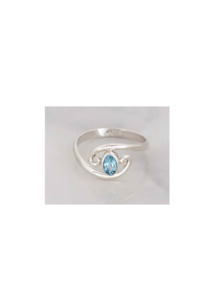 Blue Topaz Ring with Spirals