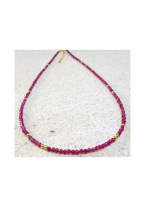 Semi Precious Stone: Ruby Natural Stone Necklace