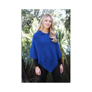 Possum Merino: Lothlorian Possum Merino Plain Poncho - Lagoon