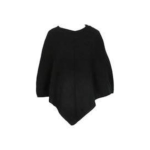 Lothlorian Possum Merino Plain Poncho - Black