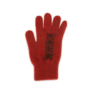 Possum Merino: Possum Merino Koru Glove - Red / Black