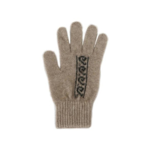 Possum Merino: Possum Merino Koru Glove - Natural / Black