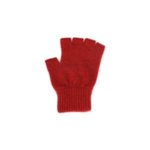 Possum Merino: Open Fingered Possum Merino Gloves - Red